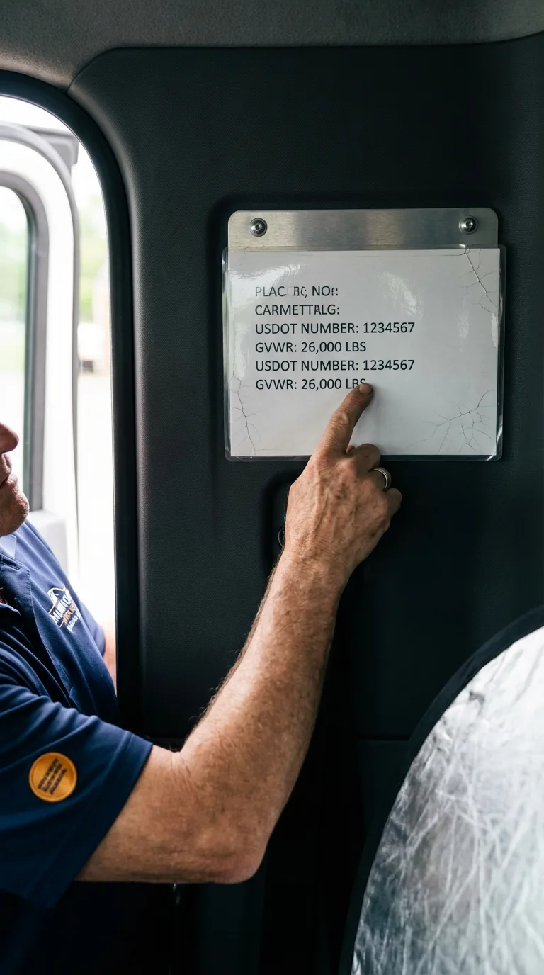 USDOT licensing placard verification in Nanty Glo